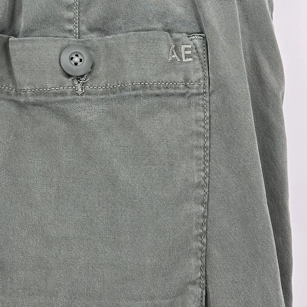 American Eagle Wide Leg Cargo Pants Green Lyocell Stretch Utility Women's Size 4